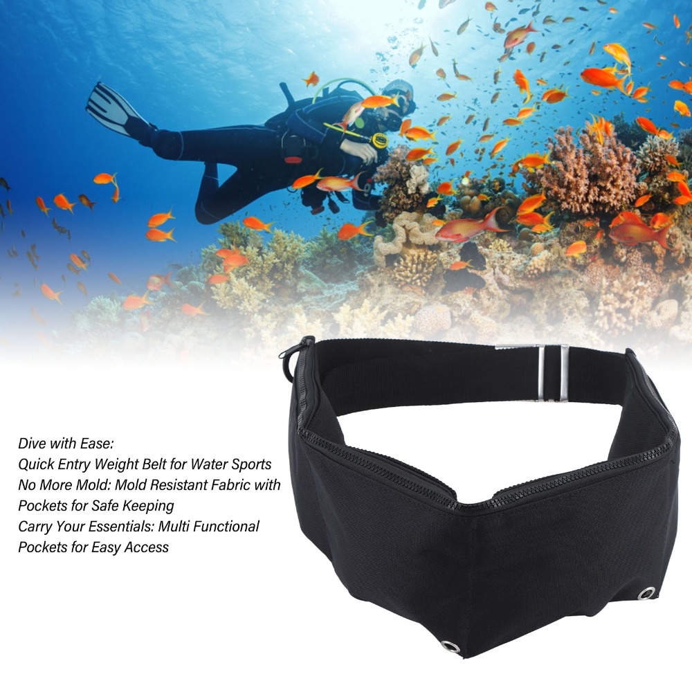 Scuba Weight Belt Pocket Quick Release - Cinturón de lastre para buceo con