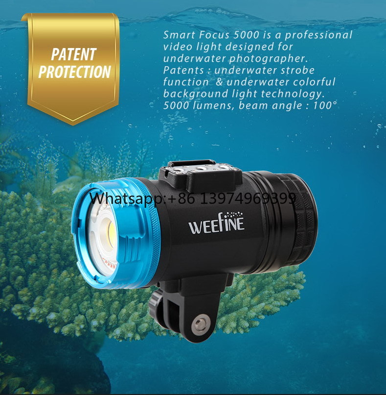 Dive Flashlight 5000 Lumens Underwater - WEEFINE WF082 Smart Focus 5000 Nueva