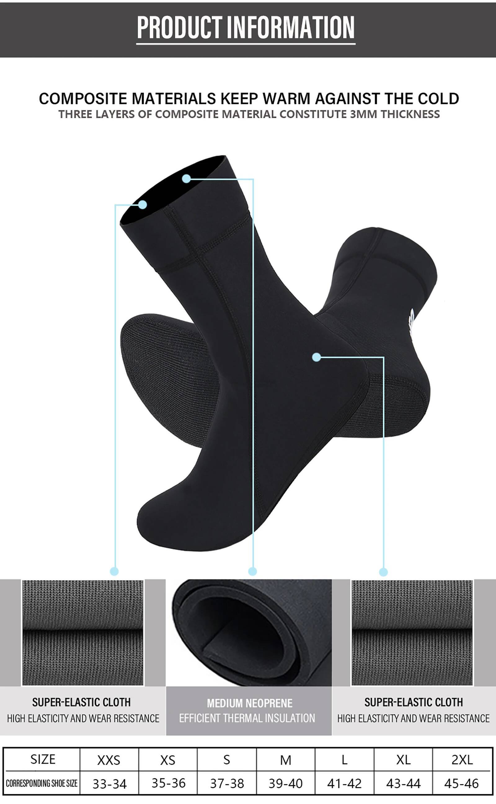 Calcetines calcetines 1,5mm/3m - Scuba Diving Wetsuit 5Mm Neoprene reseña y precio